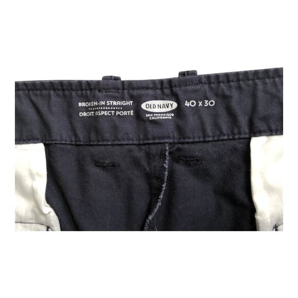 OLD NAVY Mens Size 40 Navy Blue Broken In Straight Chino Pants 29.5" Inseam - Picture 6 of 6
